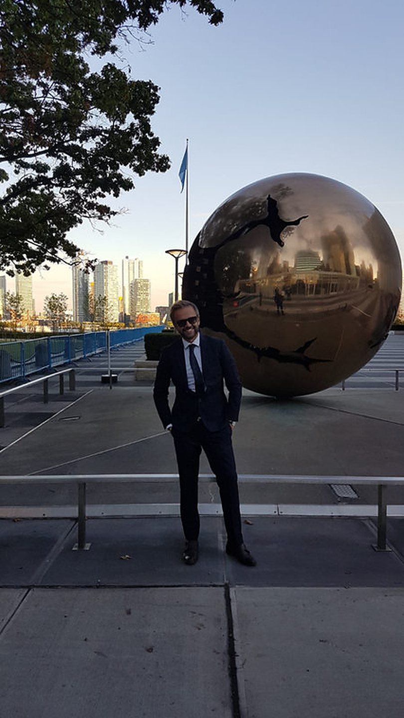 Fabio Valenziano presso la sede delle Nazioni Unite a New York